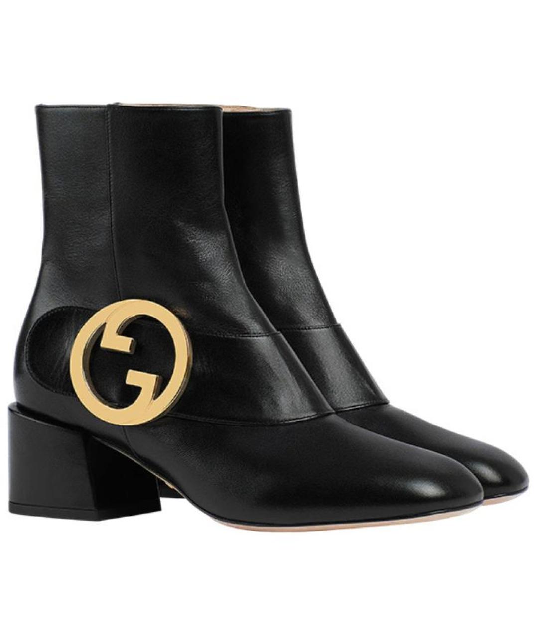 GUCCI Черные кожаные ботильоны, фото 2