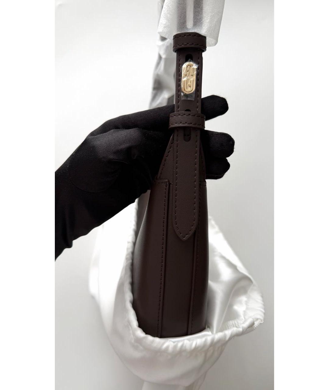 FURLA Коричневая кожаная сумка с короткими ручками, фото 4