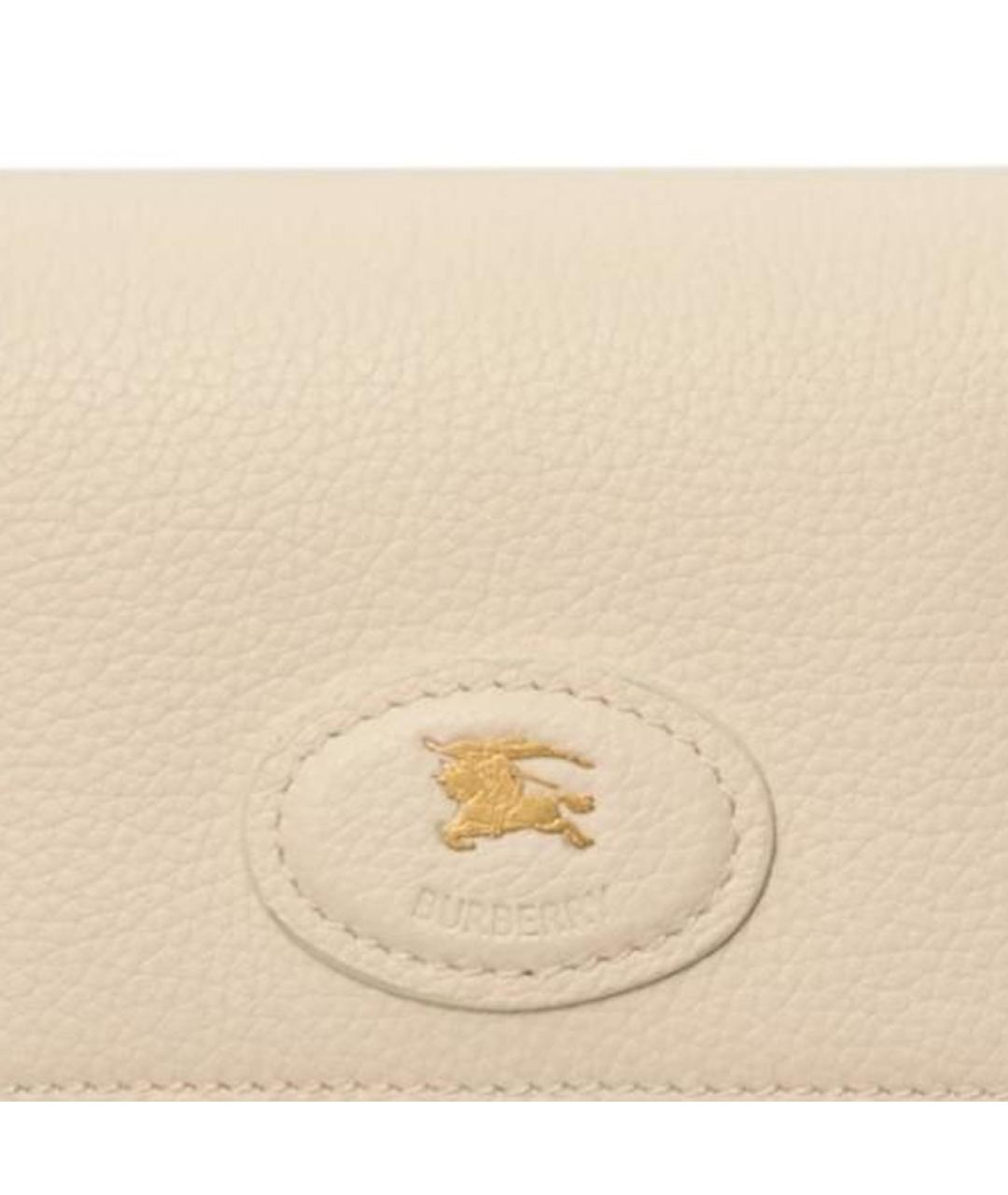 BURBERRY Бежевый кожаный кардхолдер, фото 4