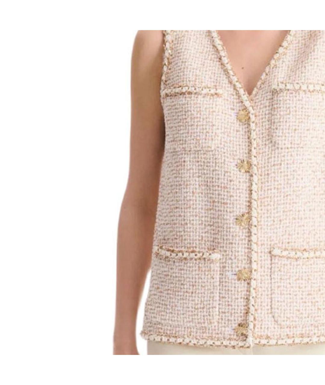 CHANEL Розовый твидовый жилет, фото 2