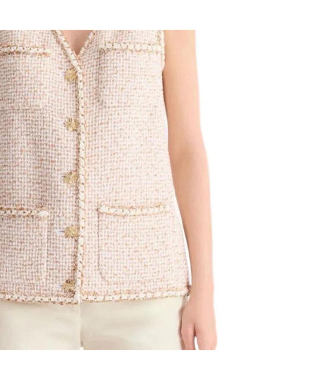 CHANEL Розовый твидовый жилет, фото 3
