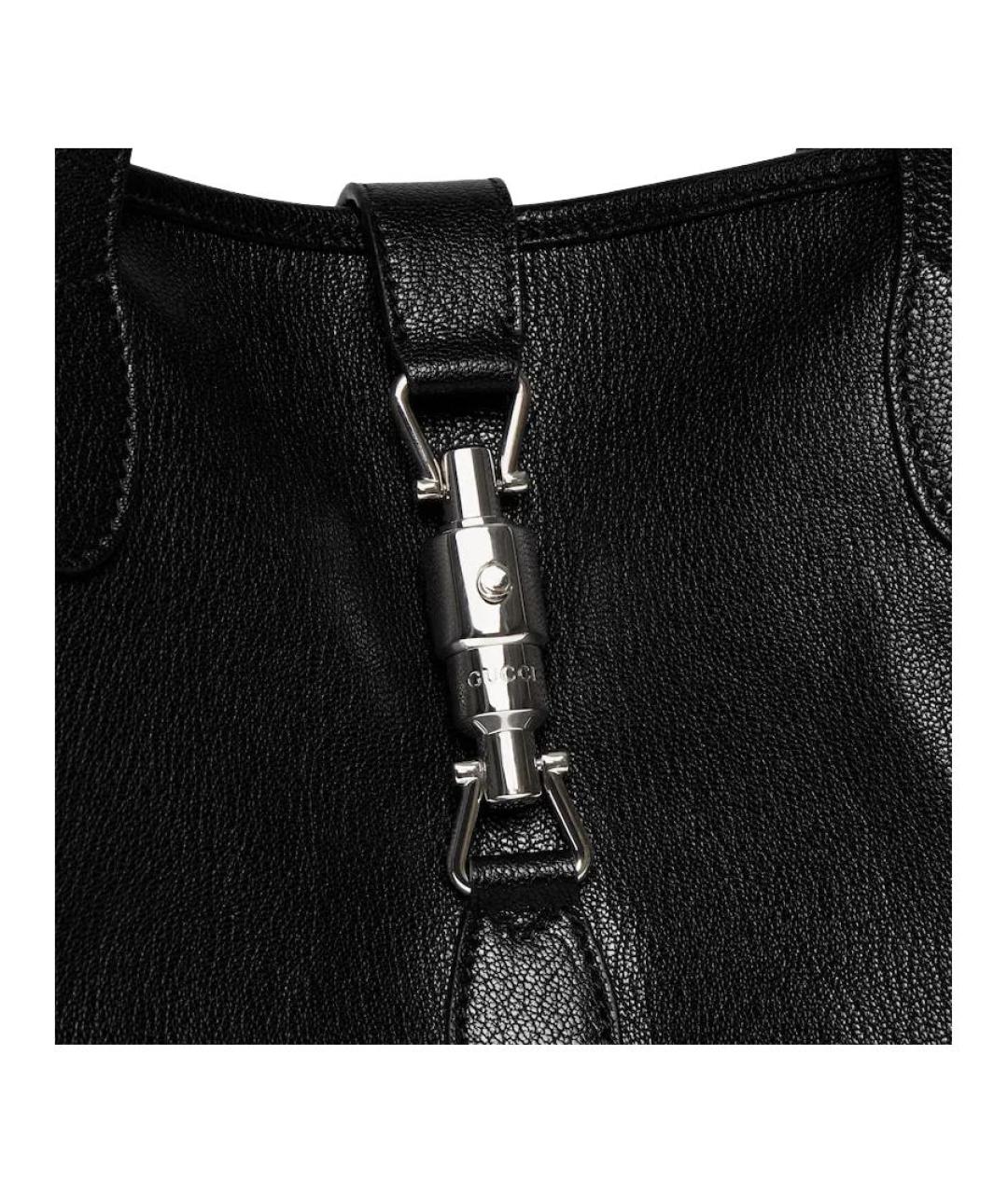 GUCCI Черная кожаная сумка тоут, фото 5