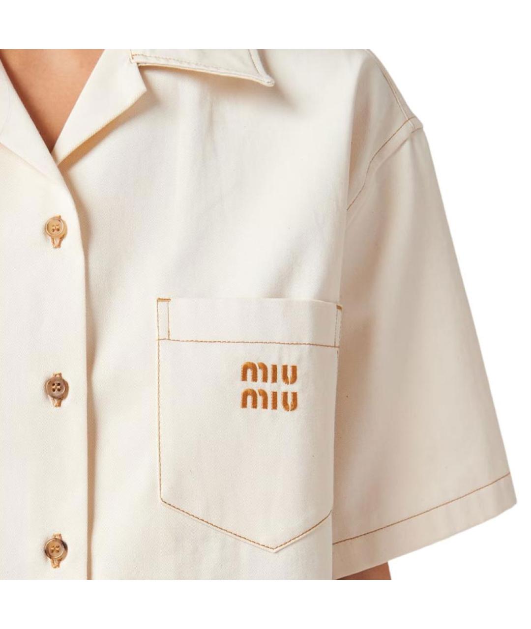 MIU MIU Бежевая рубашка, фото 5