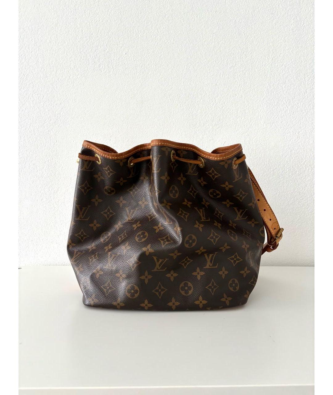 LOUIS VUITTON Коричневая кожаная сумка через плечо, фото 3
