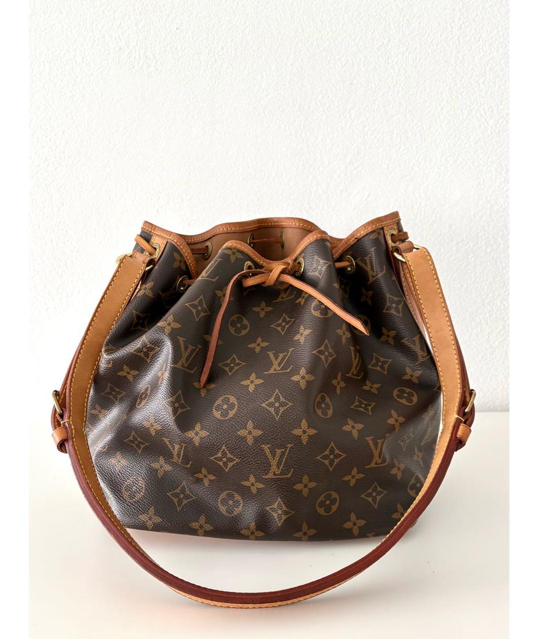 LOUIS VUITTON Коричневая кожаная сумка через плечо, фото 6