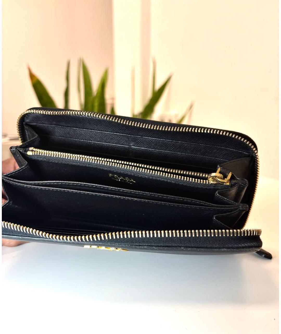 PRADA Черный кожаный кошелек, фото 3
