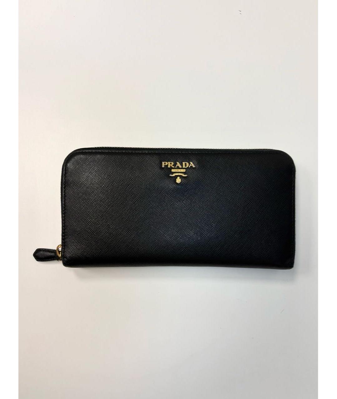 PRADA Черный кожаный кошелек, фото 5