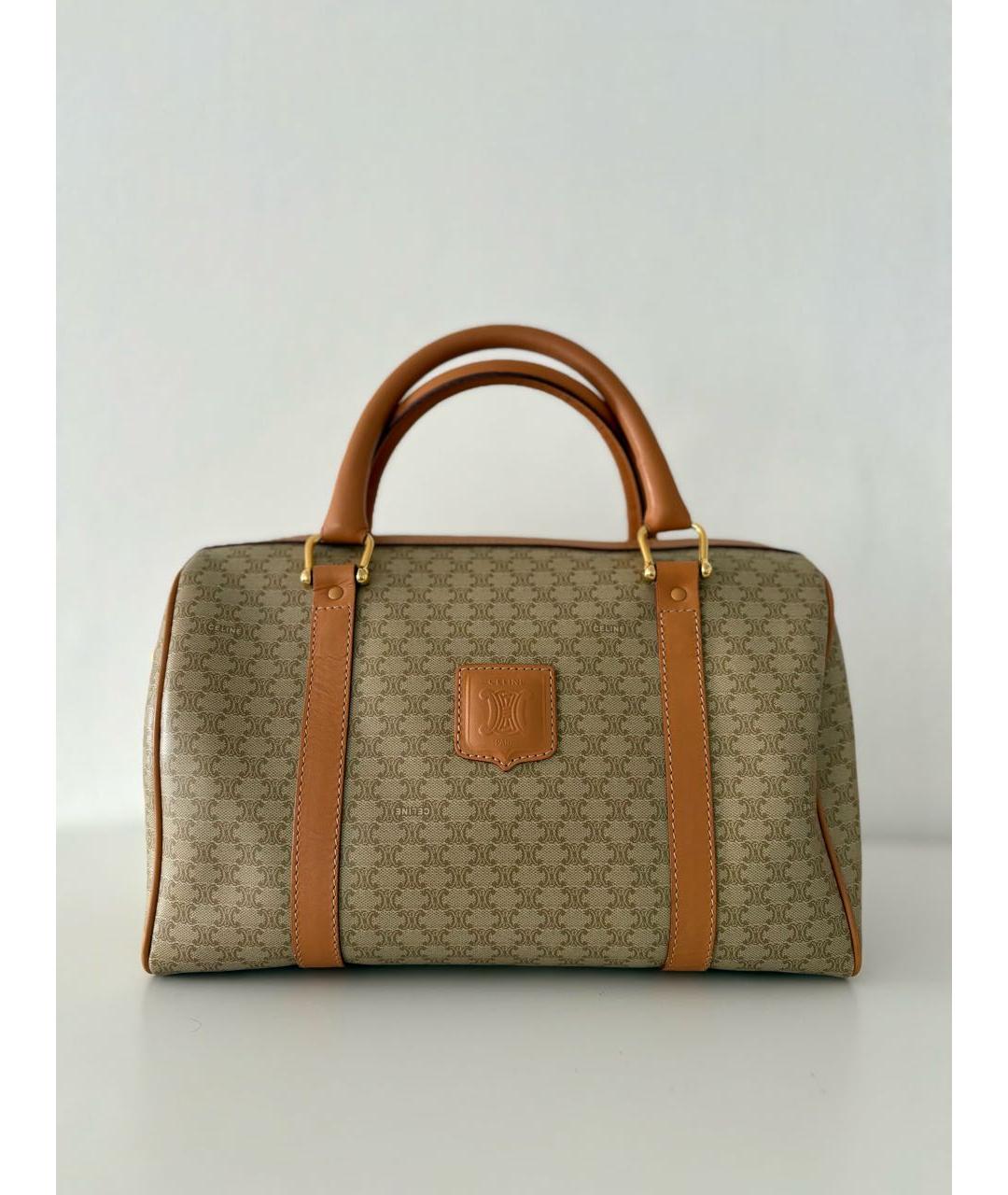 CELINE Хаки сумка с короткими ручками, фото 9