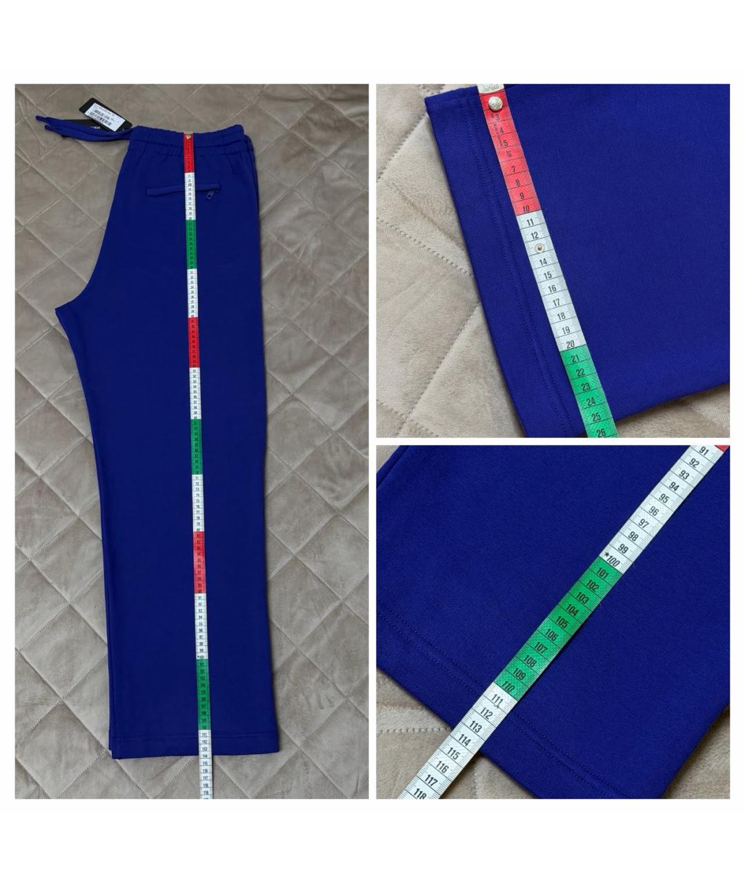 DOLCE&GABBANA Фиолетовые хлопковые повседневные брюки, фото 8