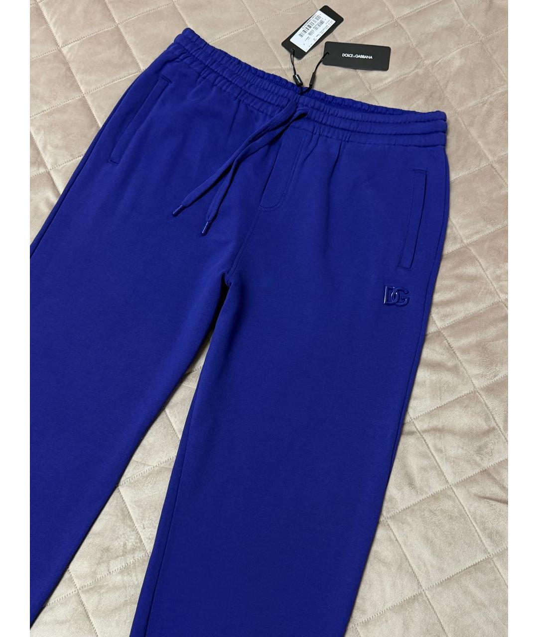 DOLCE&GABBANA Фиолетовые хлопковые повседневные брюки, фото 5