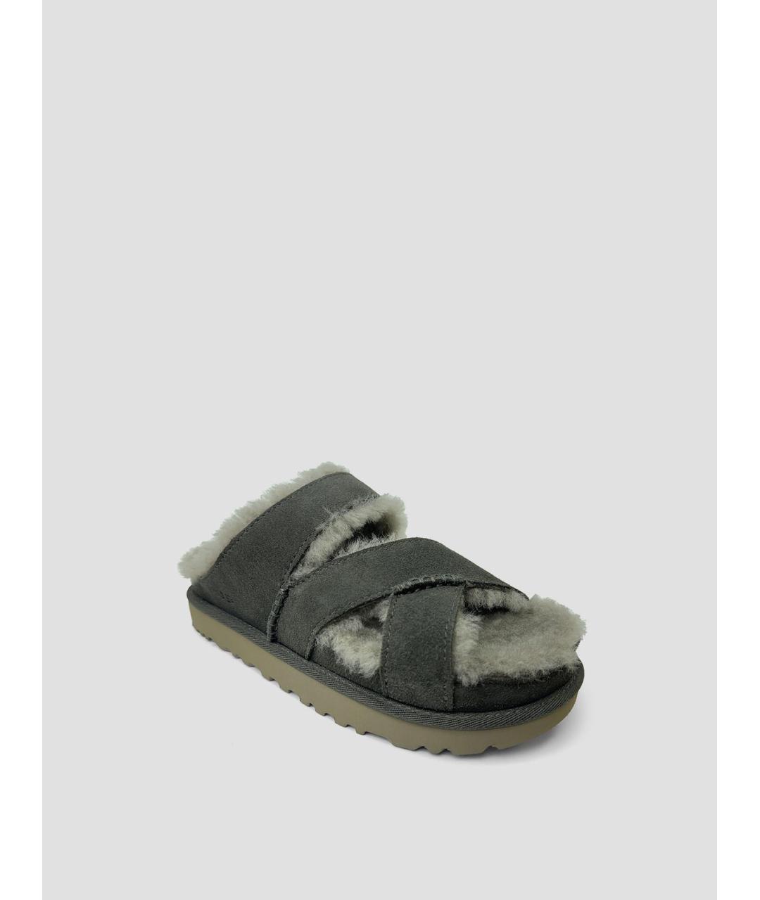 UGG AUSTRALIA Серые замшевые сандалии, фото 3