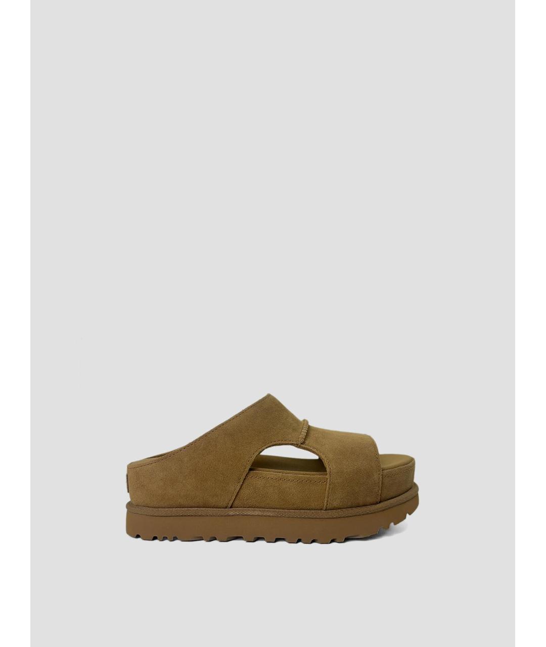 UGG AUSTRALIA Коричневые замшевые сандалии, фото 4