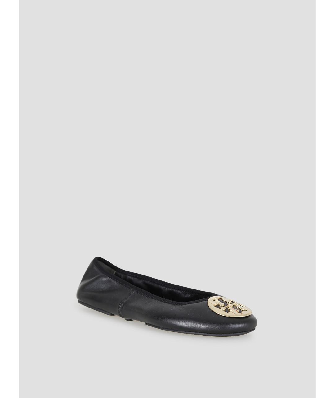 TORY BURCH Черные кожаные балетки, фото 2