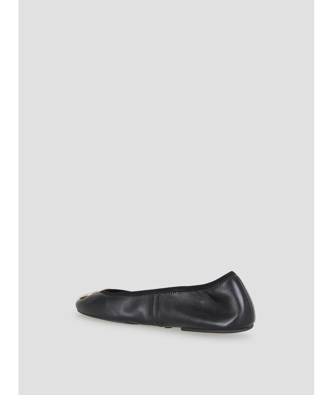 TORY BURCH Черные кожаные балетки, фото 3