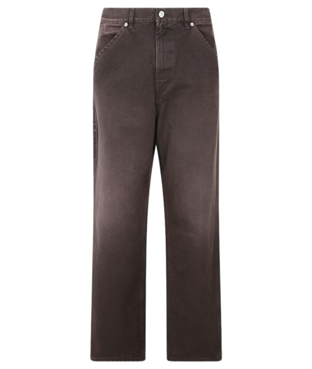 MARNI Коричневые хлопковые повседневные брюки, фото 1