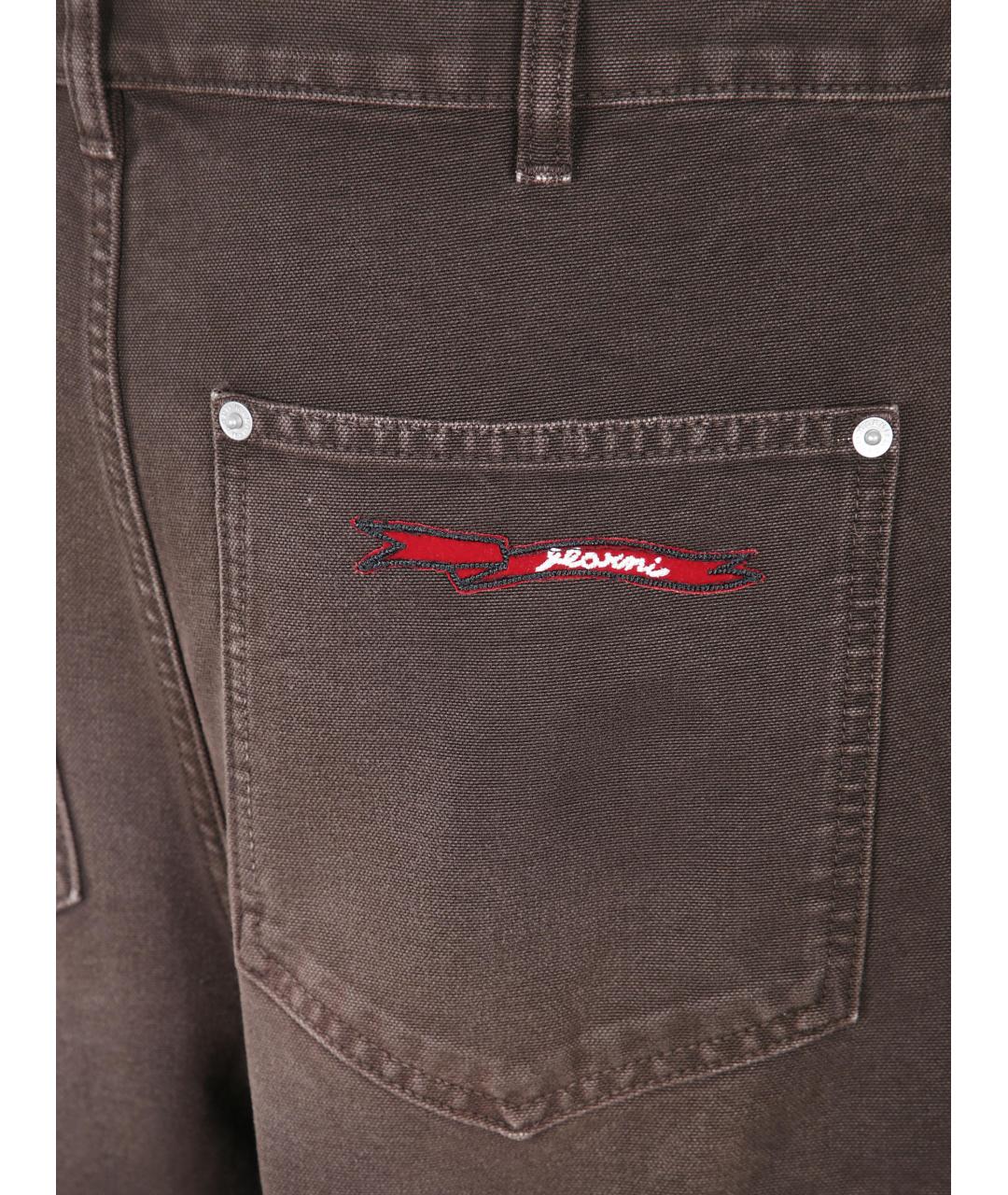 MARNI Коричневые хлопковые повседневные брюки, фото 3