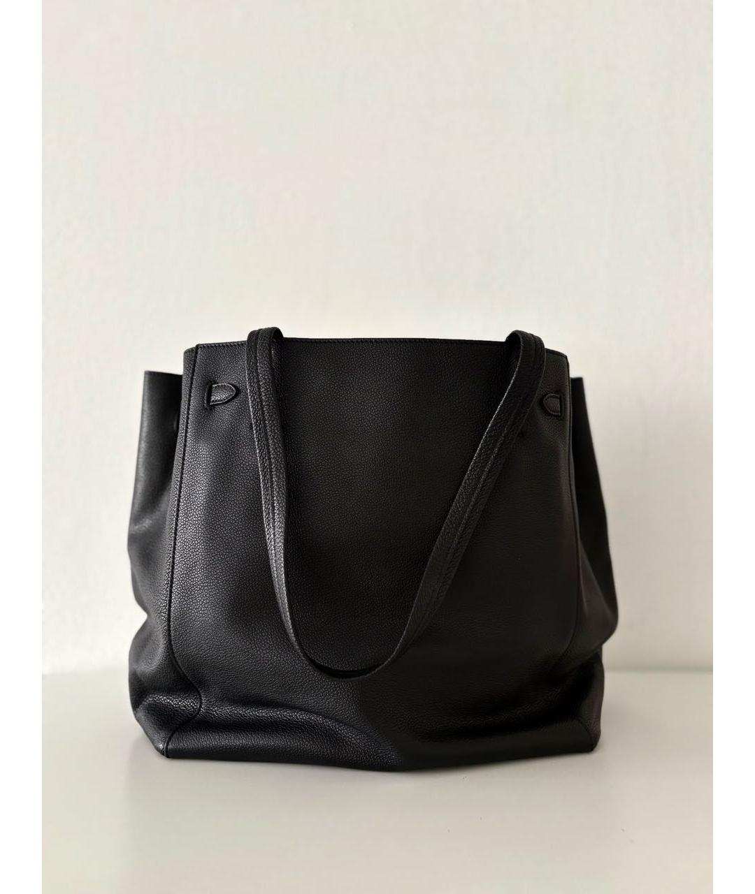 CELINE Черная кожаная сумка тоут, фото 3