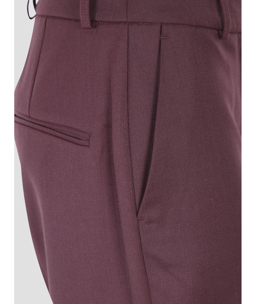 THE FRANKIE SHOP Коричневые шерстяные прямые брюки, фото 3