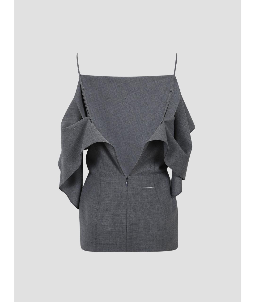 MM6 MAISON MARGIELA Серая полиэстеровая блузы, фото 2