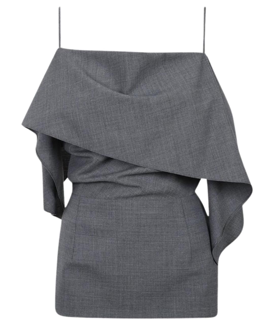 MM6 MAISON MARGIELA Серая полиэстеровая блузы, фото 1