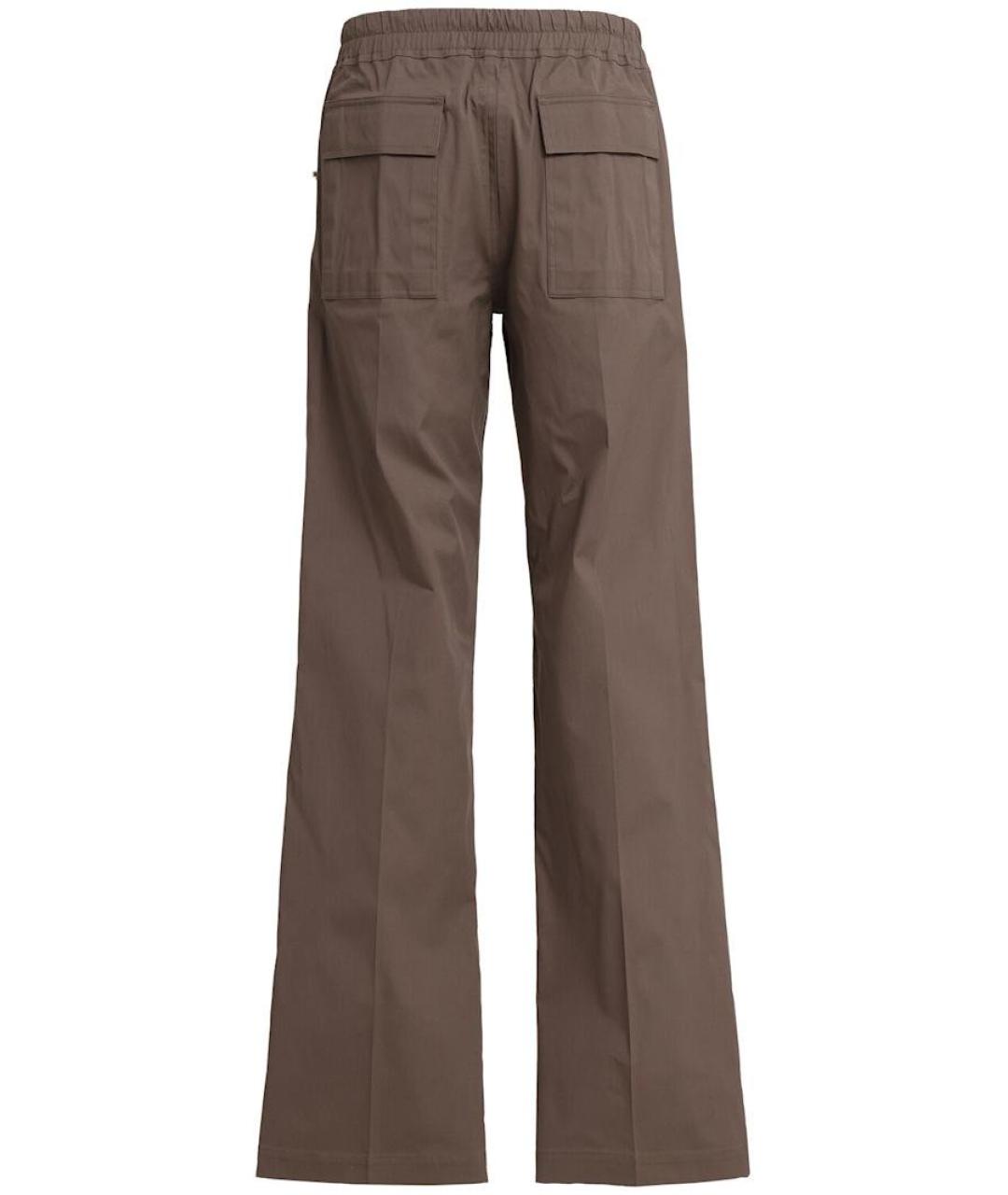 RICK OWENS Бежевые хлопковые прямые брюки, фото 2