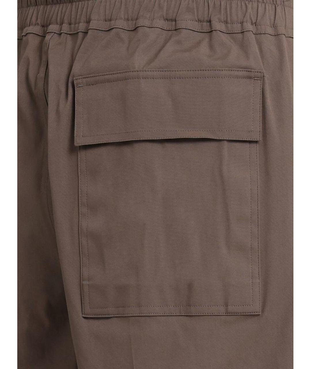 RICK OWENS Бежевые хлопковые прямые брюки, фото 3