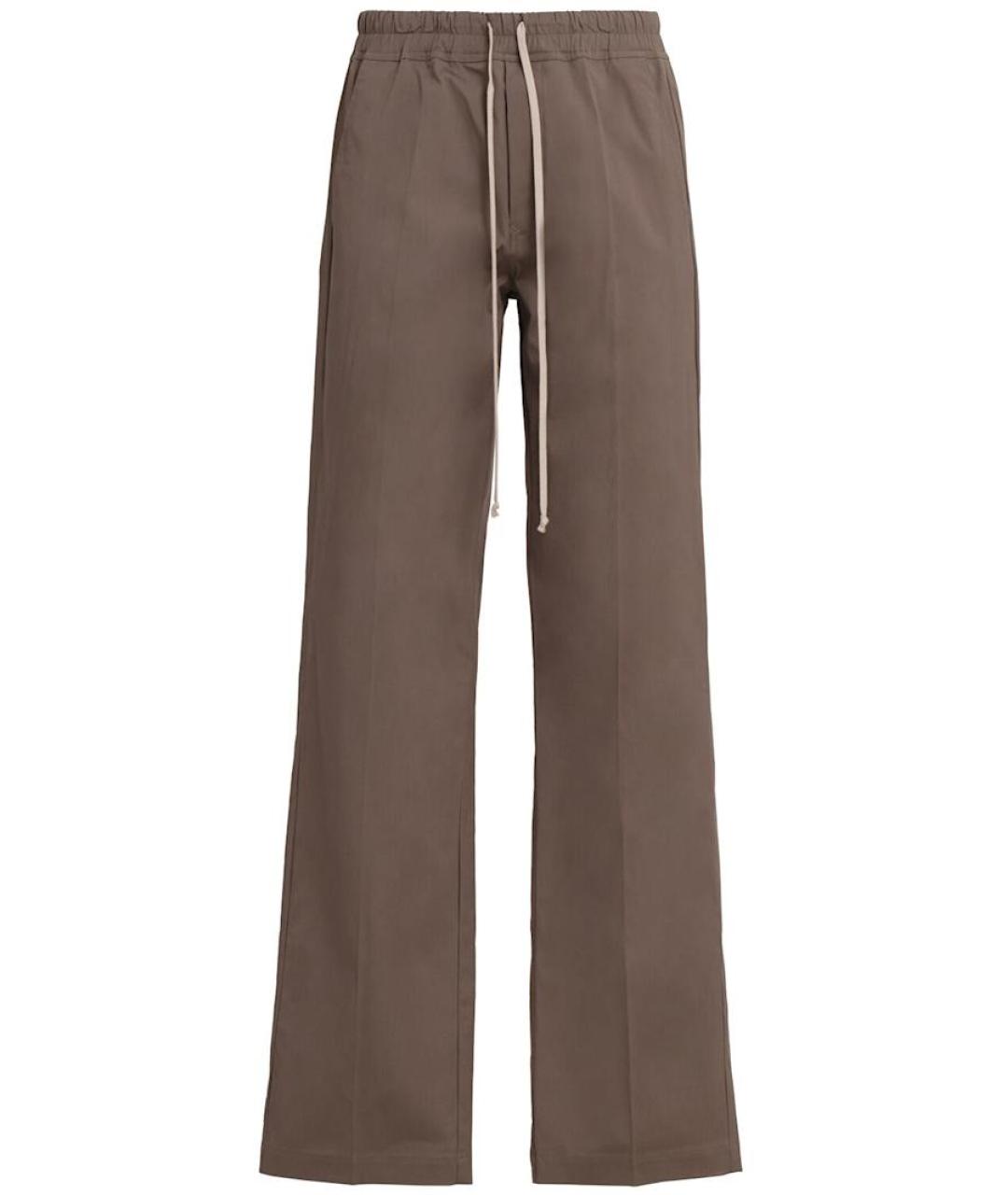 RICK OWENS Бежевые хлопковые прямые брюки, фото 1