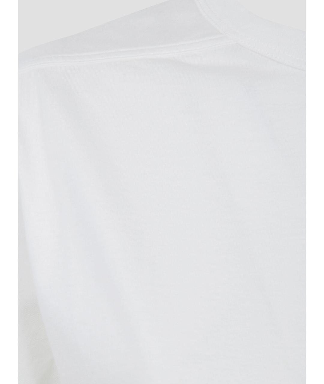 RICK OWENS Белая хлопковая футболка, фото 3