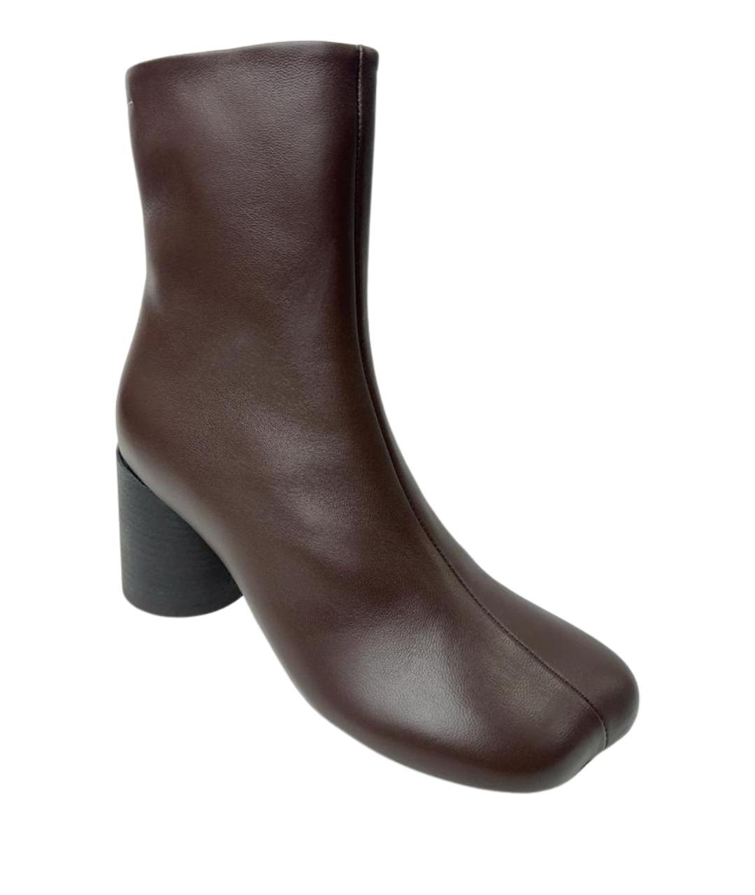 MM6 MAISON MARGIELA Коричневые кожаные ботинки, фото 3