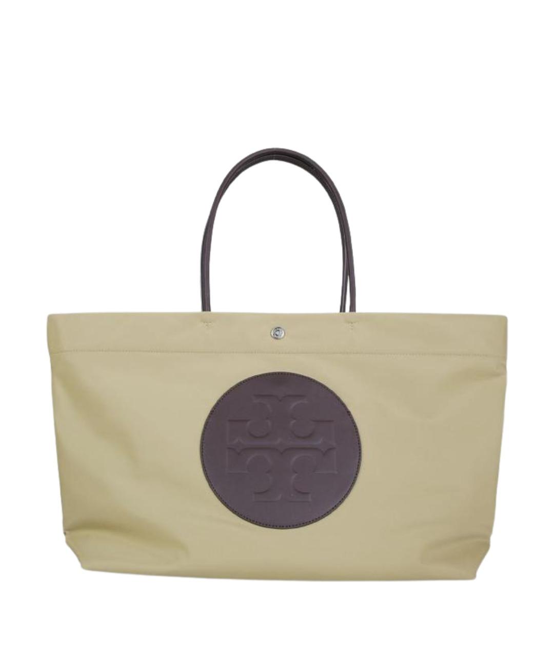 TORY BURCH Бежевая синтетическая сумка тоут, фото 1