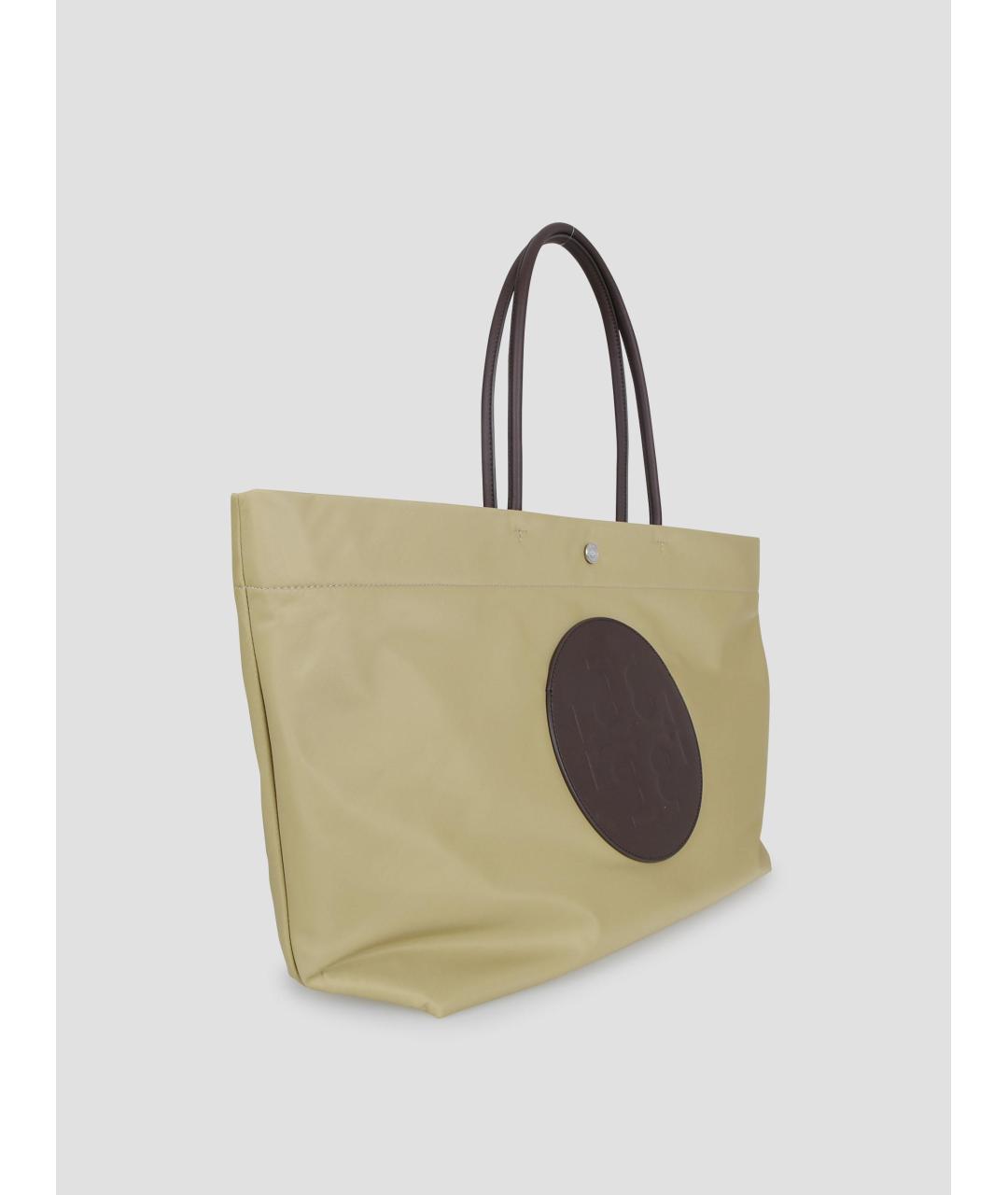 TORY BURCH Бежевая синтетическая сумка тоут, фото 2