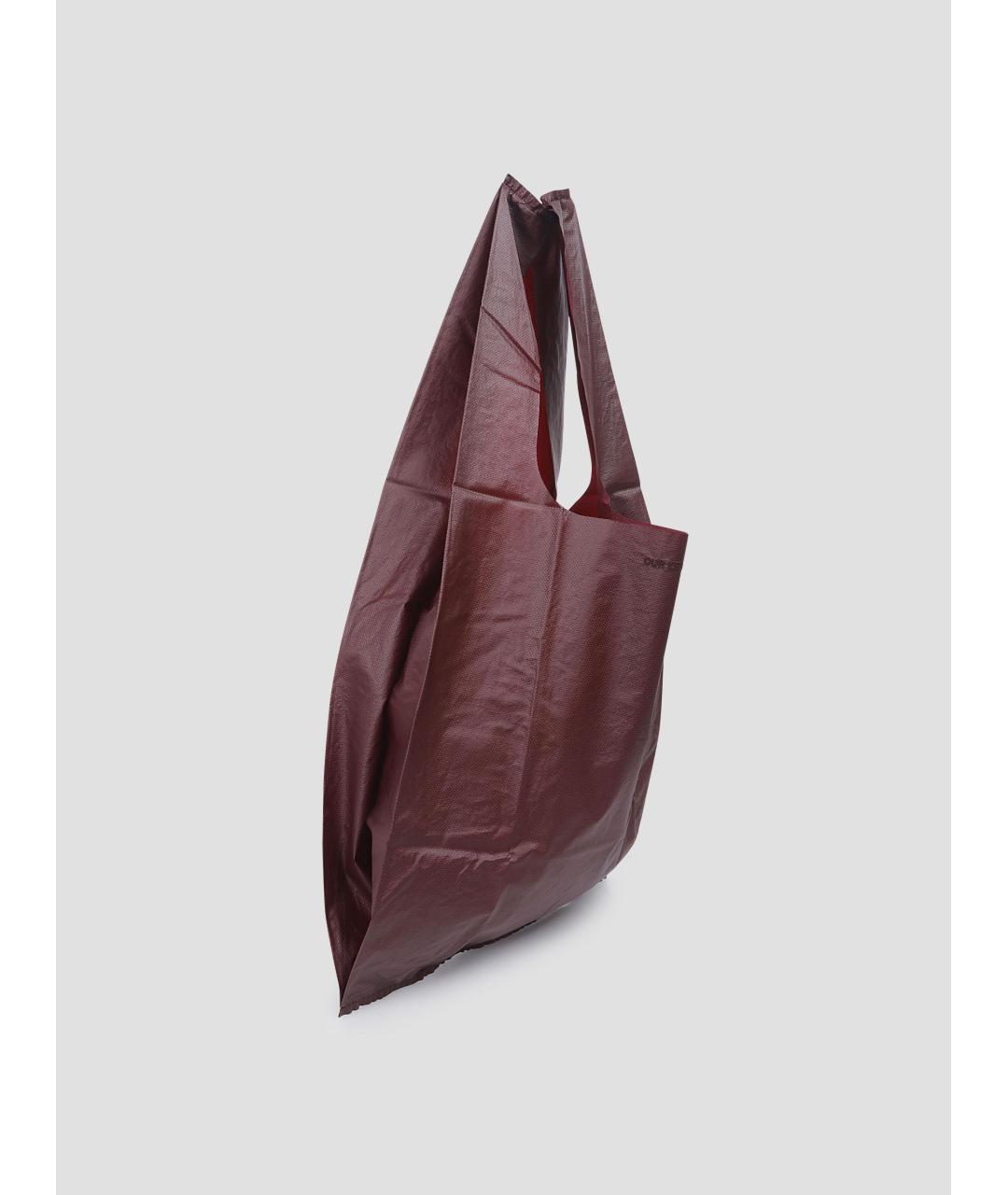 OUR LEGACY Бордовая сумка тоут из искусственной кожи, фото 2