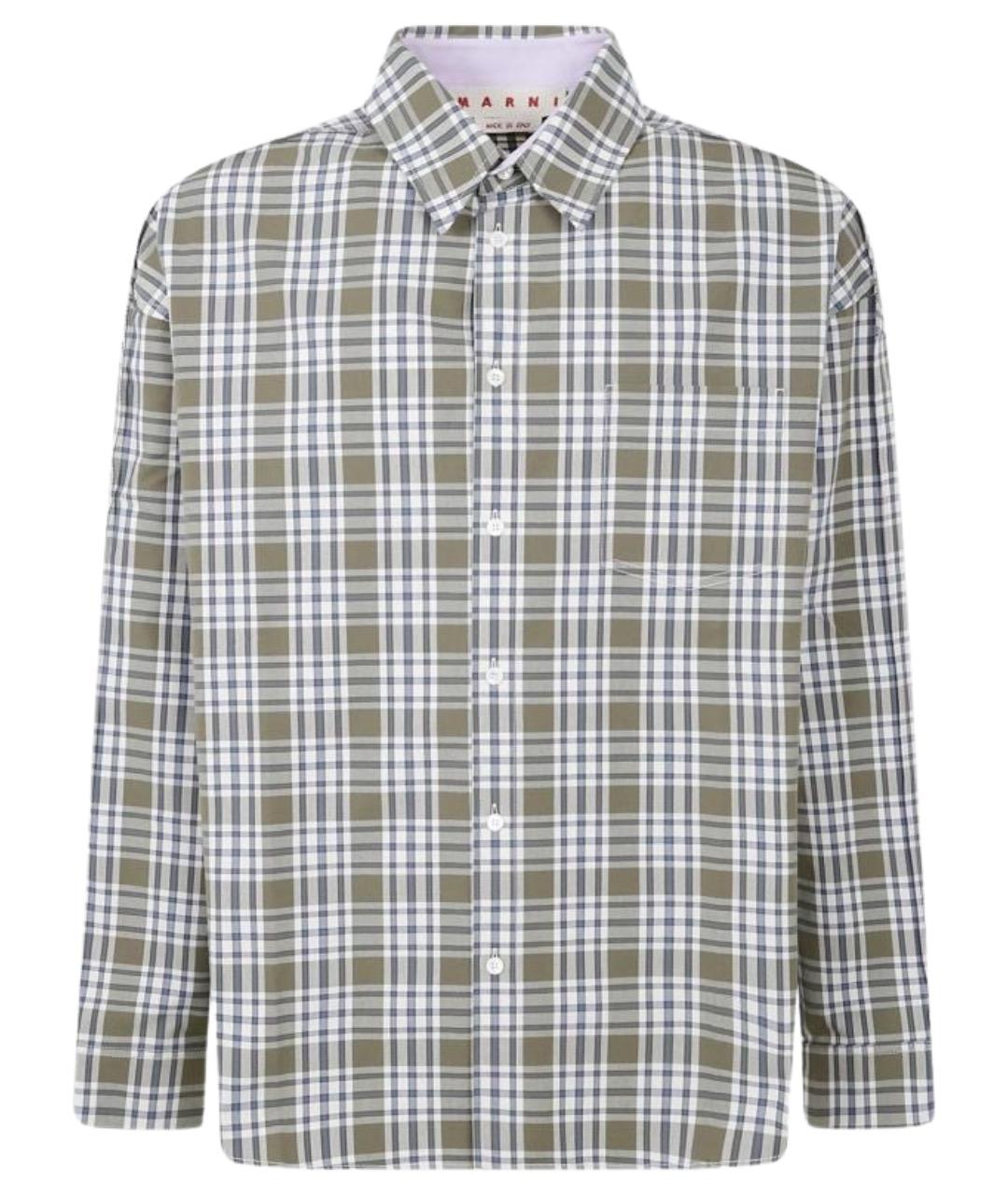 MARNI Зеленая хлопковая кэжуал рубашка, фото 1