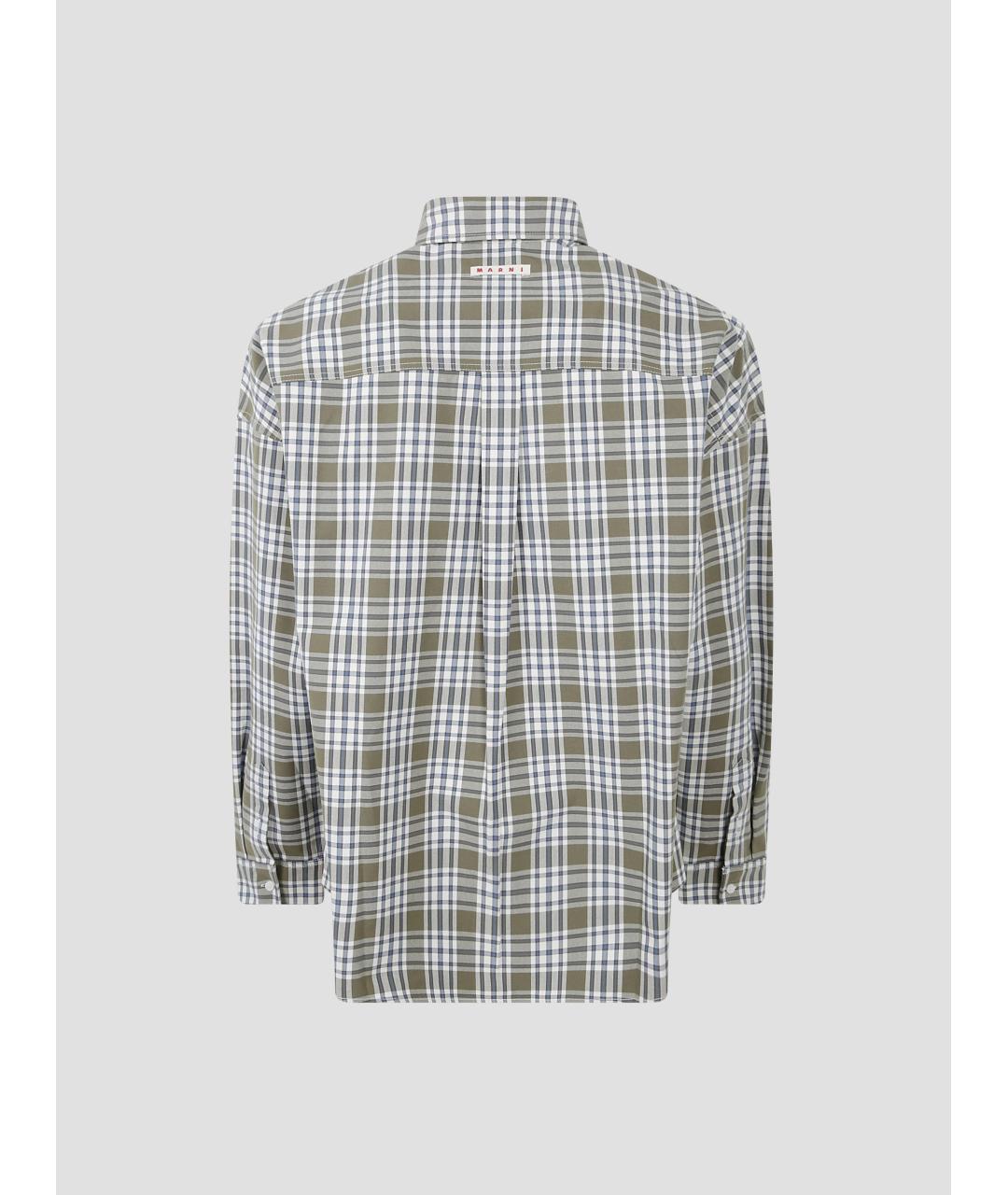 MARNI Зеленая хлопковая кэжуал рубашка, фото 2