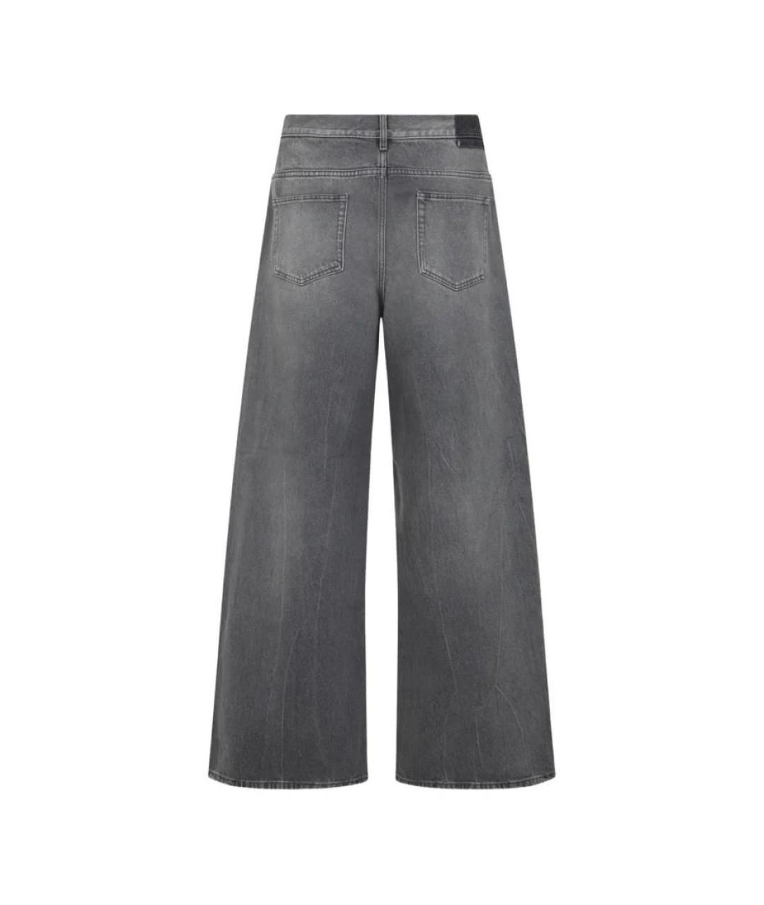 GOLDEN GOOSE DELUXE BRAND Серые хлопковые прямые джинсы, фото 2