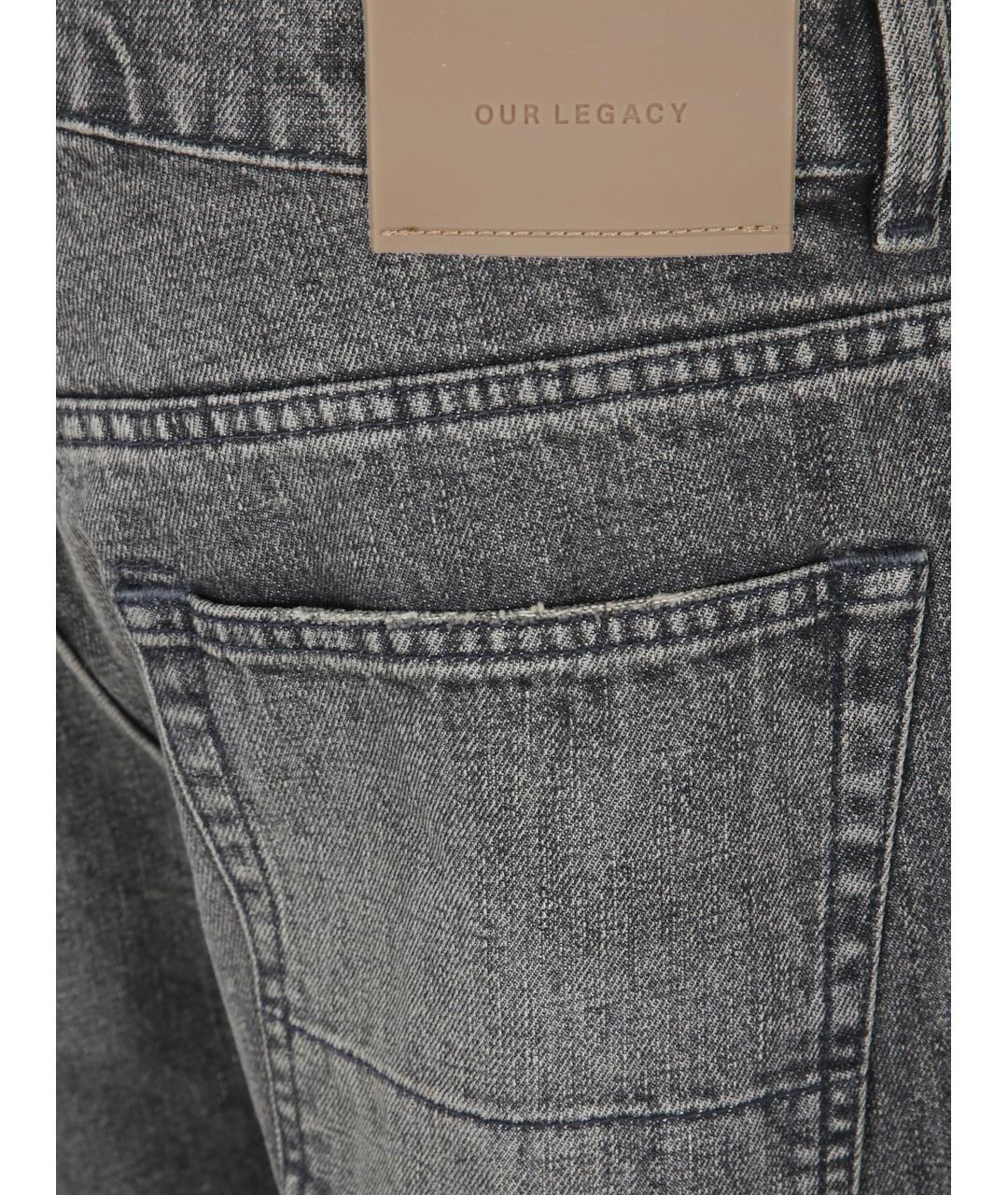 OUR LEGACY Серые хлопковые прямые джинсы, фото 3