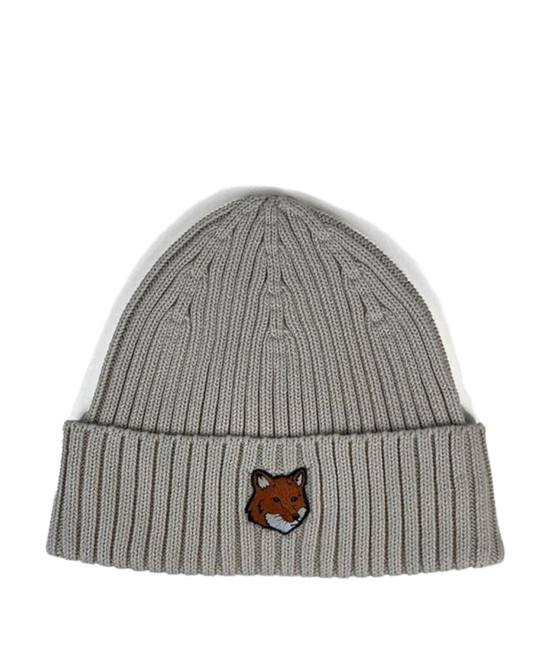 MAISON KITSUNE Бежевая хлопковая шапка, фото 1