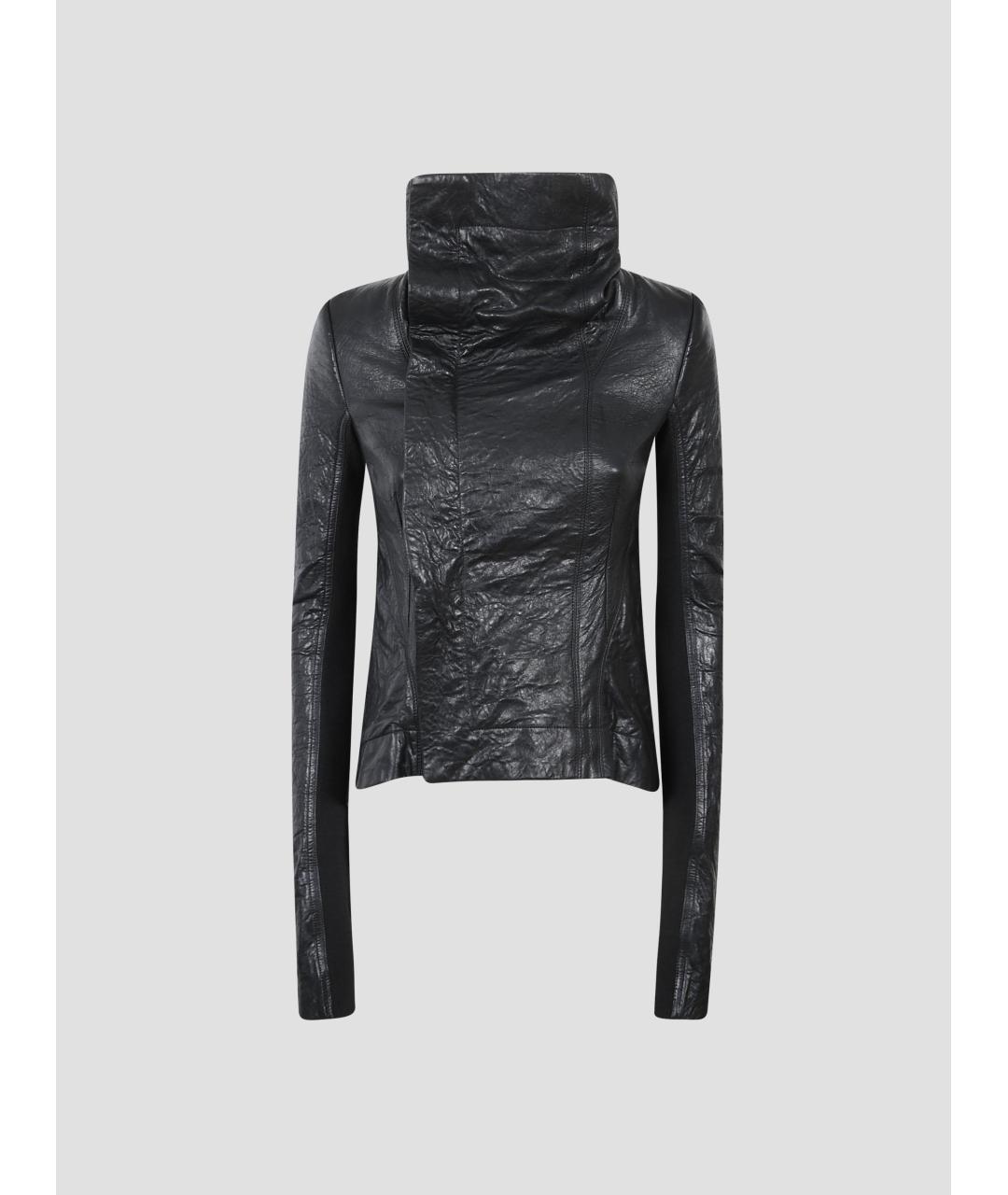 RICK OWENS Черная кожаная куртка, фото 4