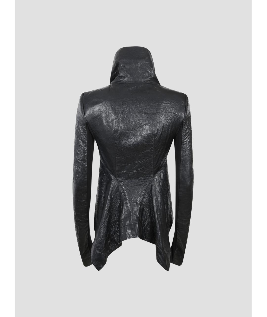 RICK OWENS Черная кожаная куртка, фото 3