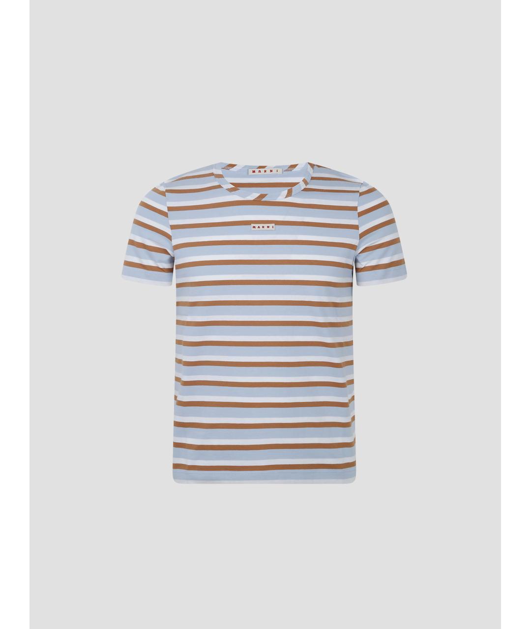 MARNI Голубая хлопковая футболка, фото 4