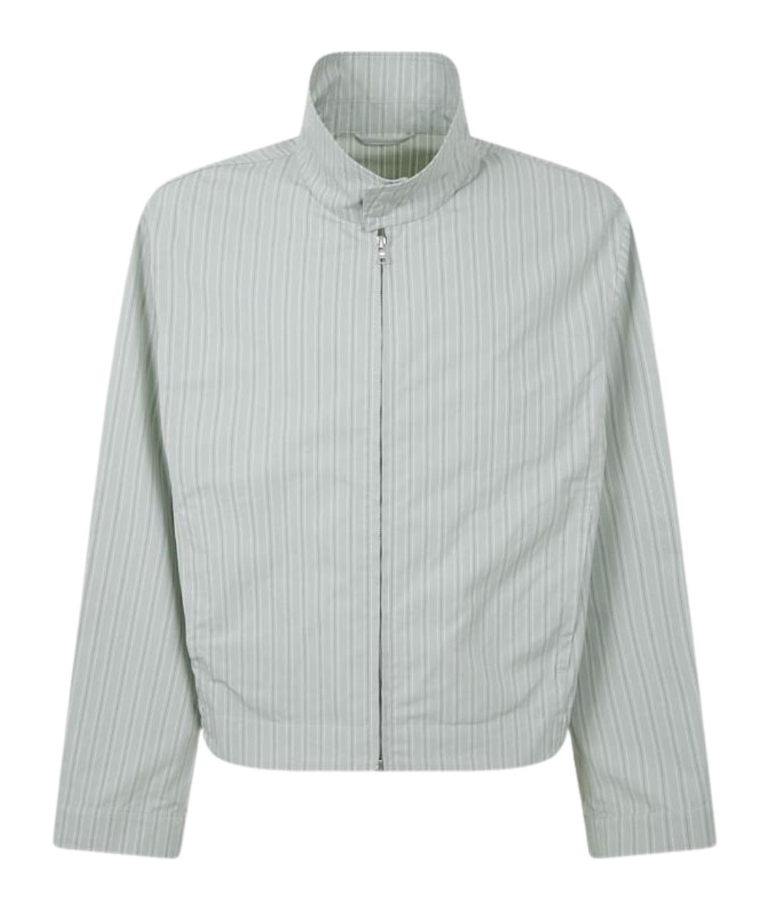 DRIES VAN NOTEN Салатовая атласная куртка, фото 1