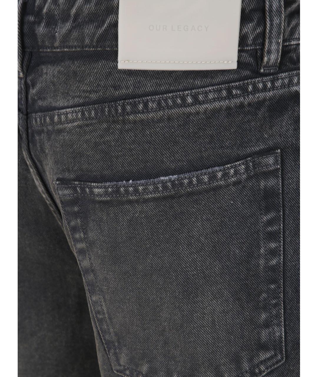 OUR LEGACY Черные хлопковые прямые джинсы, фото 3
