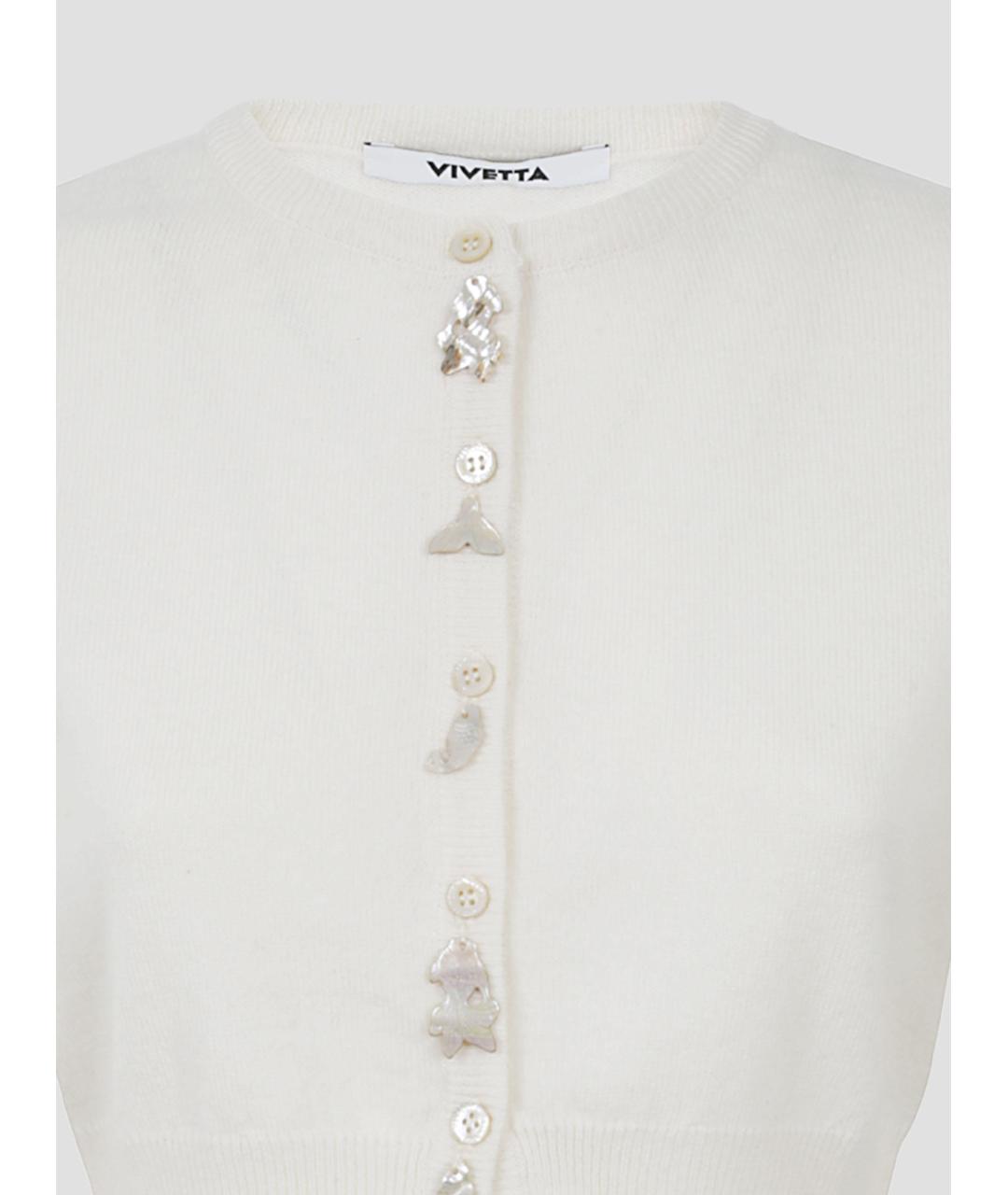 VIVETTA Белый кашемировый кардиган, фото 3