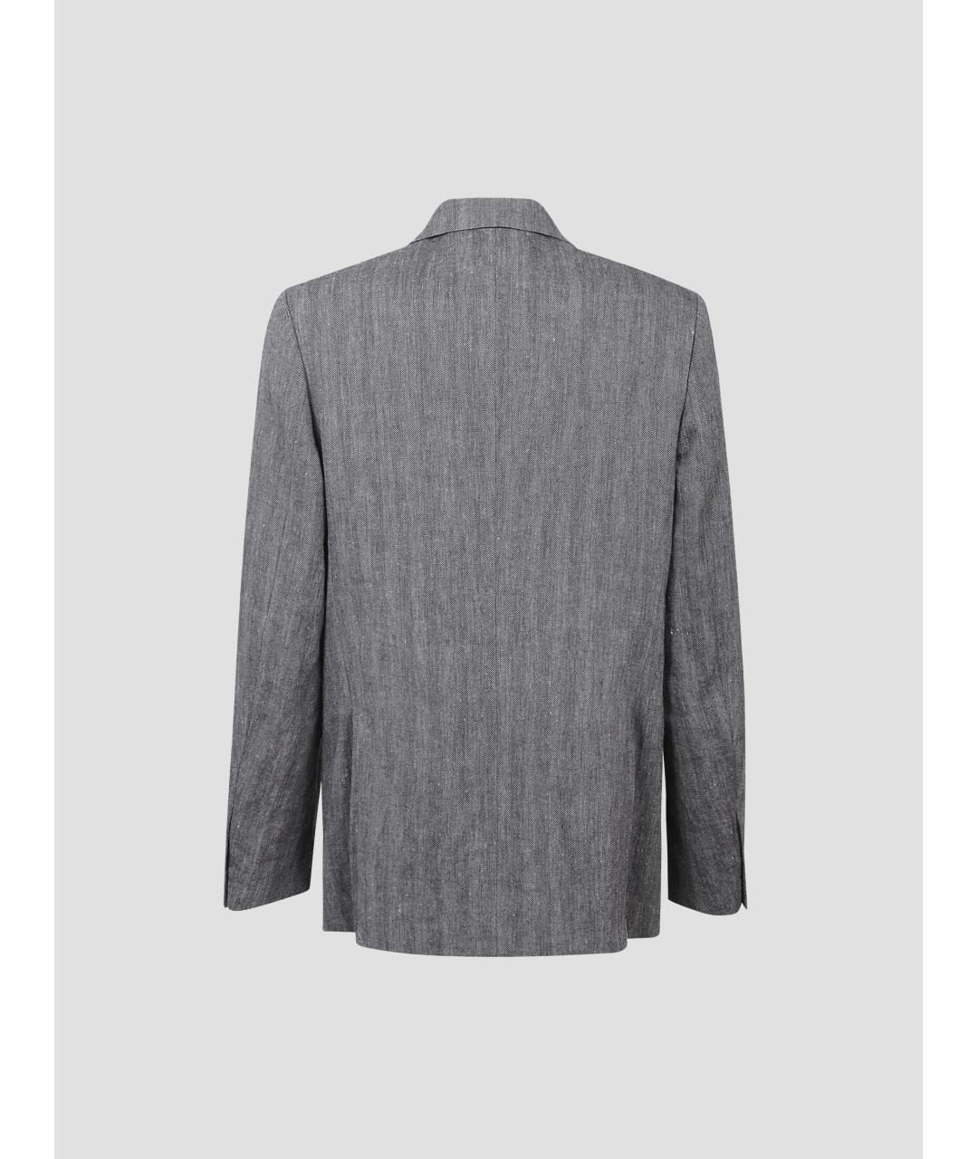 DRIES VAN NOTEN Серый хлопковый пиджак, фото 2