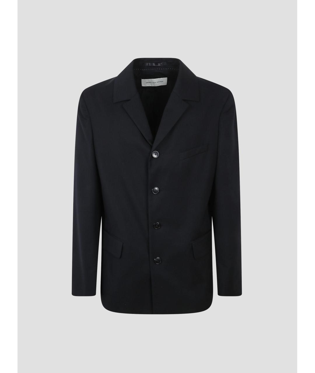 DRIES VAN NOTEN Черный атласный пиджак, фото 4