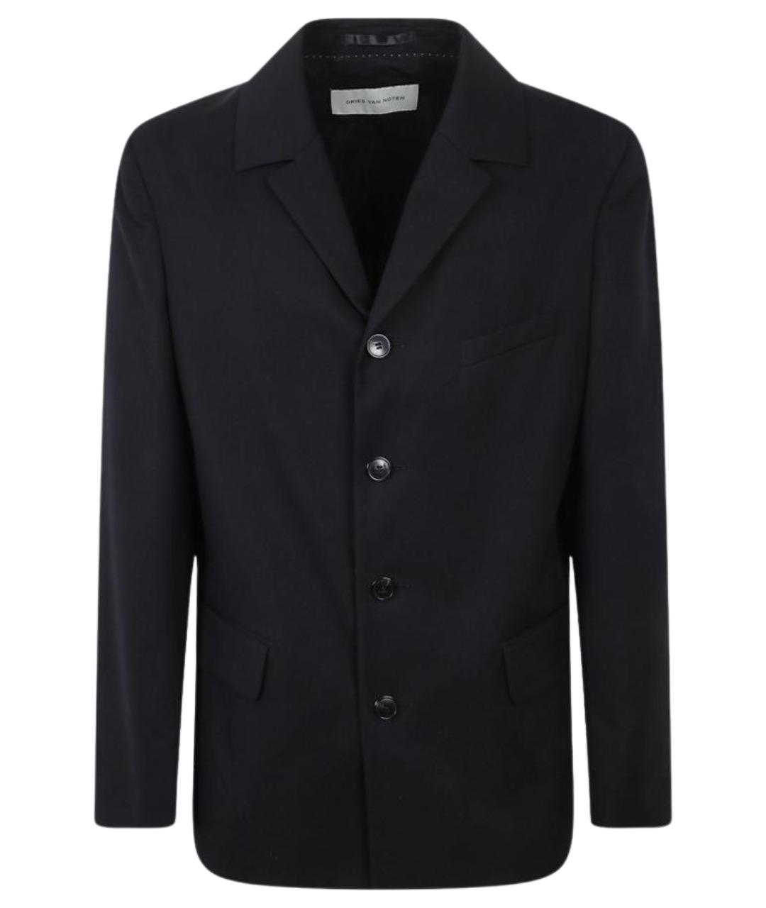 DRIES VAN NOTEN Черный атласный пиджак, фото 1