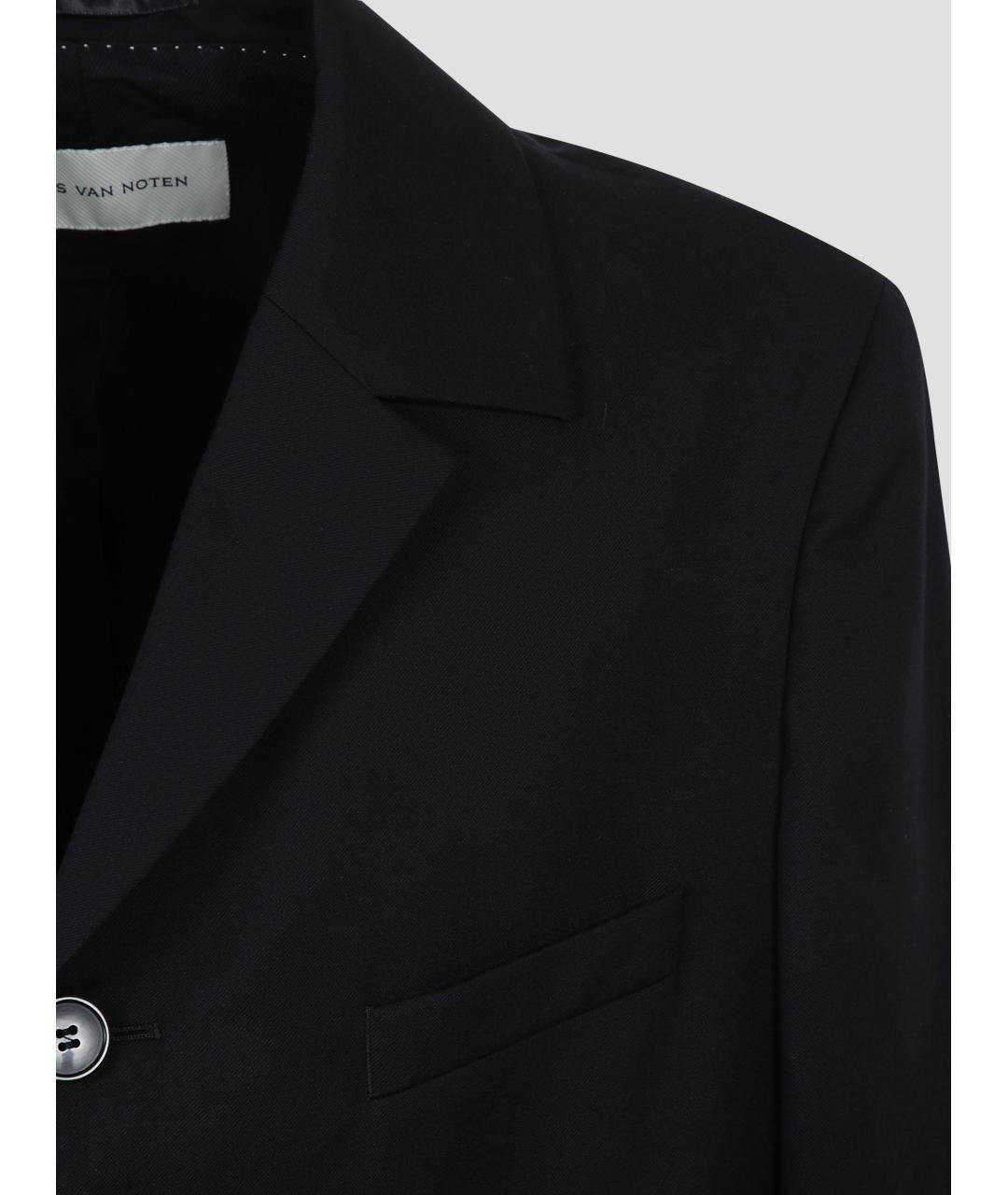 DRIES VAN NOTEN Черный атласный пиджак, фото 3
