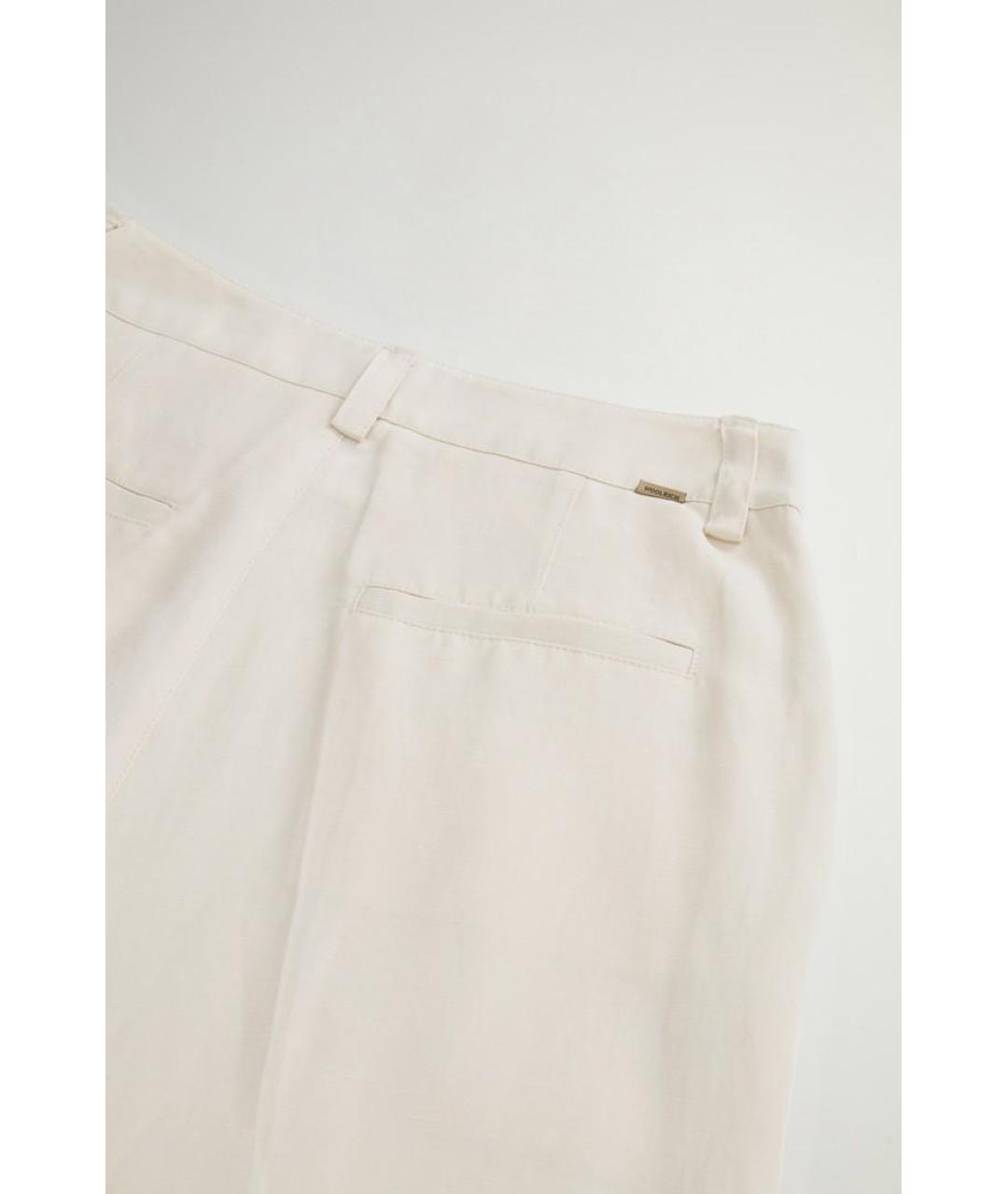 WOOLRICH Белые льняные прямые брюки, фото 2