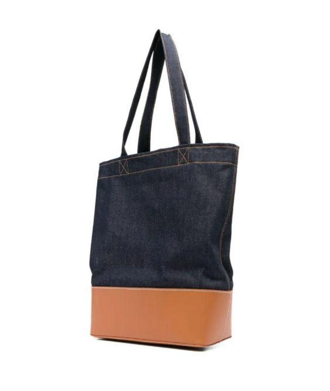 A.P.C. Темно-синяя деним сумка тоут, фото 2