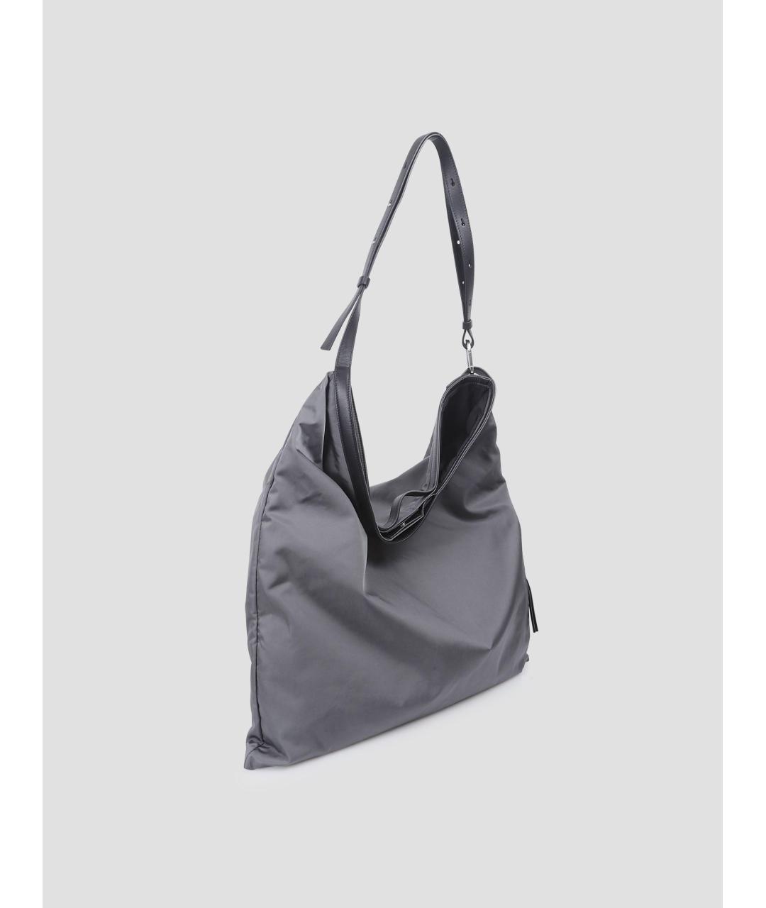 JIL SANDER Серая тканевая сумка на плечо, фото 2